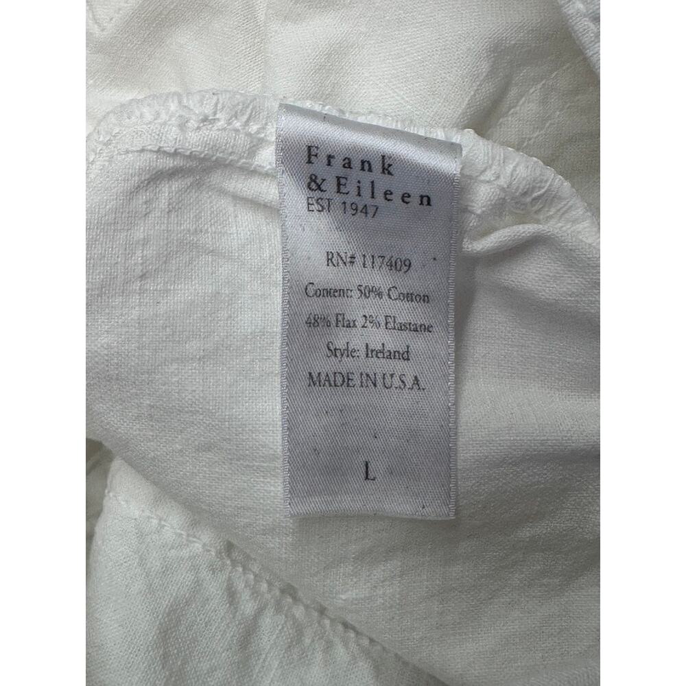 Frank & Eileen Ireland Playsuit Romper L White Linen Blend Made in USA - Picture 11 of 14